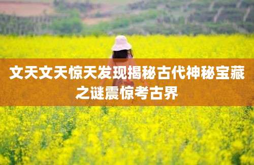 文天文天惊天发现揭秘古代神秘宝藏之谜震惊考古界