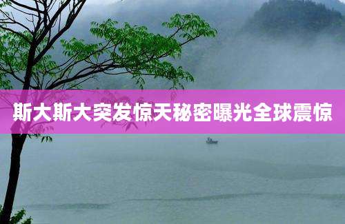 斯大斯大突发惊天秘密曝光全球震惊