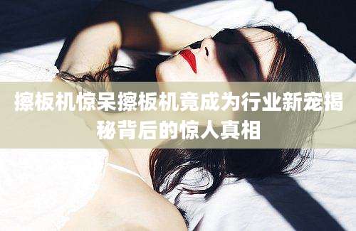 擦板机惊呆擦板机竟成为行业新宠揭秘背后的惊人真相