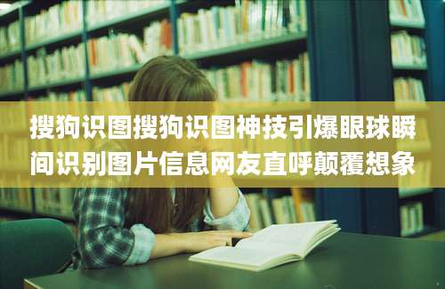 搜狗识图搜狗识图神技引爆眼球瞬间识别图片信息网友直呼颠覆想象