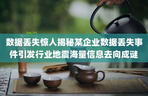 数据丢失惊人揭秘某企业数据丢失事件引发行业地震海量信息去向成谜