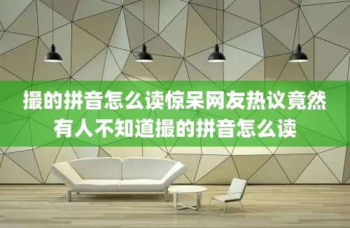 撮的拼音怎么读惊呆网友热议竟然有人不知道撮的拼音怎么读