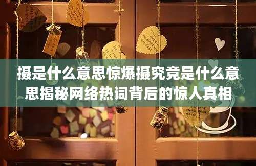 摄是什么意思惊爆摄究竟是什么意思揭秘网络热词背后的惊人真相