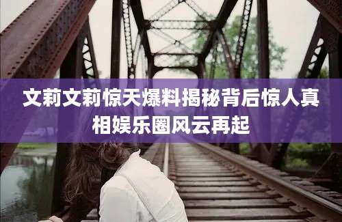 文莉文莉惊天爆料揭秘背后惊人真相娱乐圈风云再起