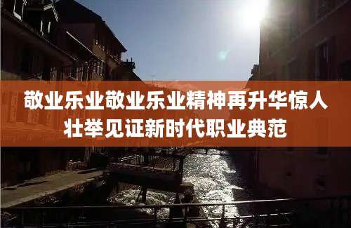 敬业乐业敬业乐业精神再升华惊人壮举见证新时代职业典范