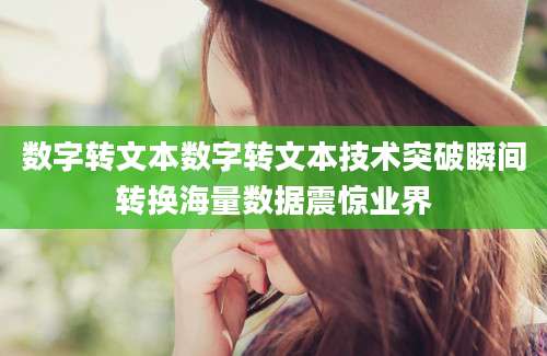 数字转文本数字转文本技术突破瞬间转换海量数据震惊业界