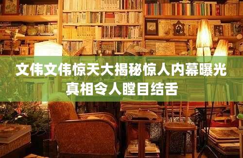 文伟文伟惊天大揭秘惊人内幕曝光真相令人瞠目结舌