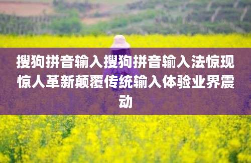 搜狗拼音输入搜狗拼音输入法惊现惊人革新颠覆传统输入体验业界震动